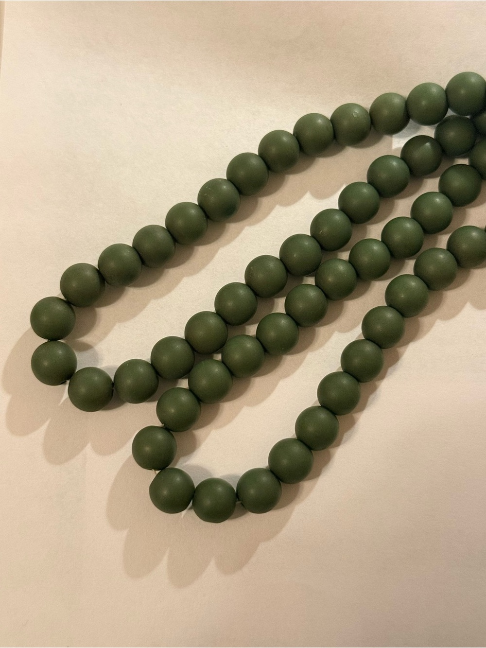 Vintage Olive Green Beaded Necklace
